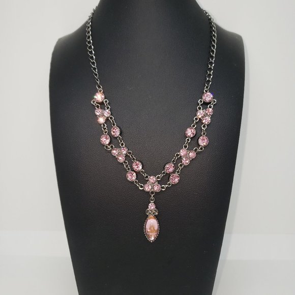 Beautiful Sparkling Pink Beaded Y Drop Necklace - Picture 4 of 10